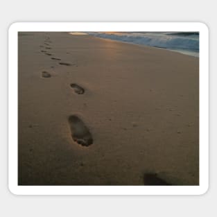 Foot print on the beach Sticker